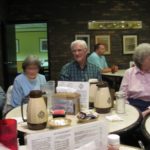 Perry Langston, Marguerite Koontz, and Wayne Speer at Monday Morning Breakfast BHS Class of 1955 - Mullins Restaurant