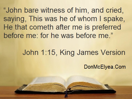 DonMcElyea.Com John 1 Verse 15 KJV
